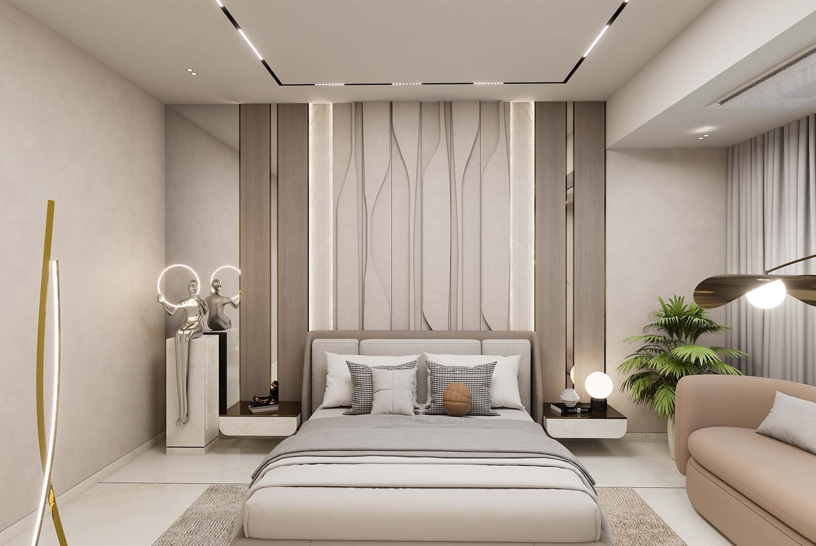 Master bedroom decorative wall