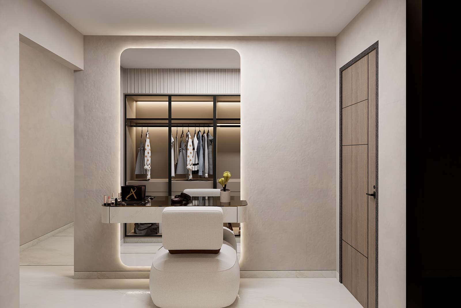 Master bedroom dressing area