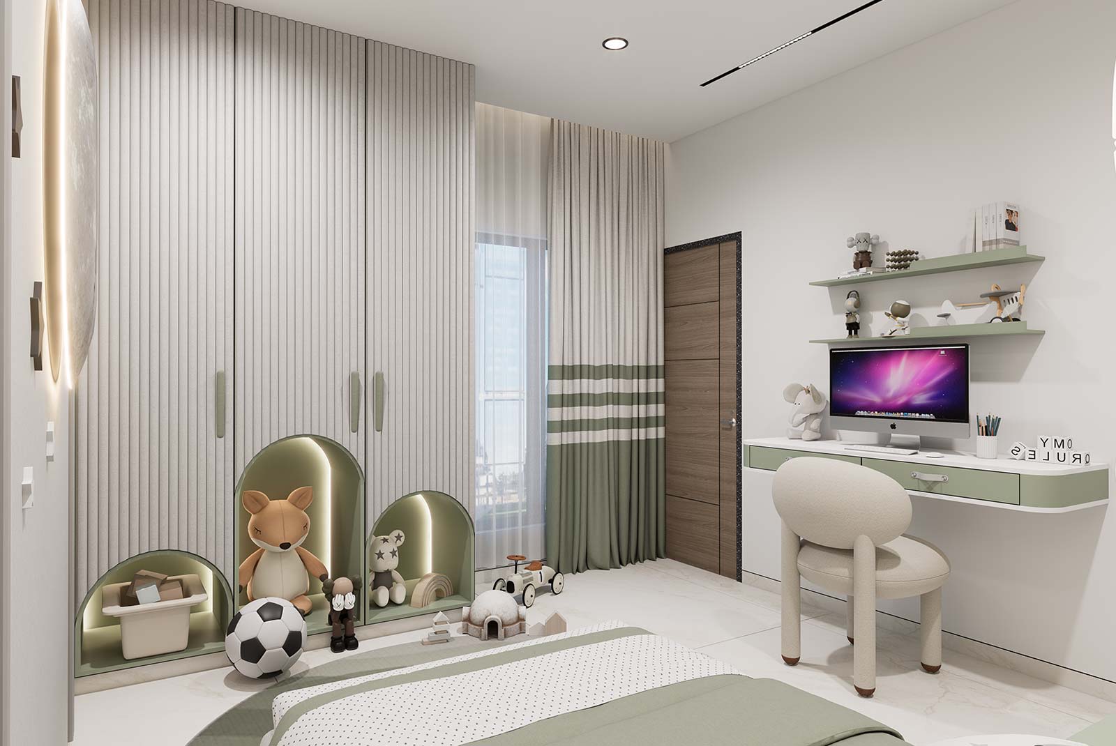 Kid's bedroom with study area