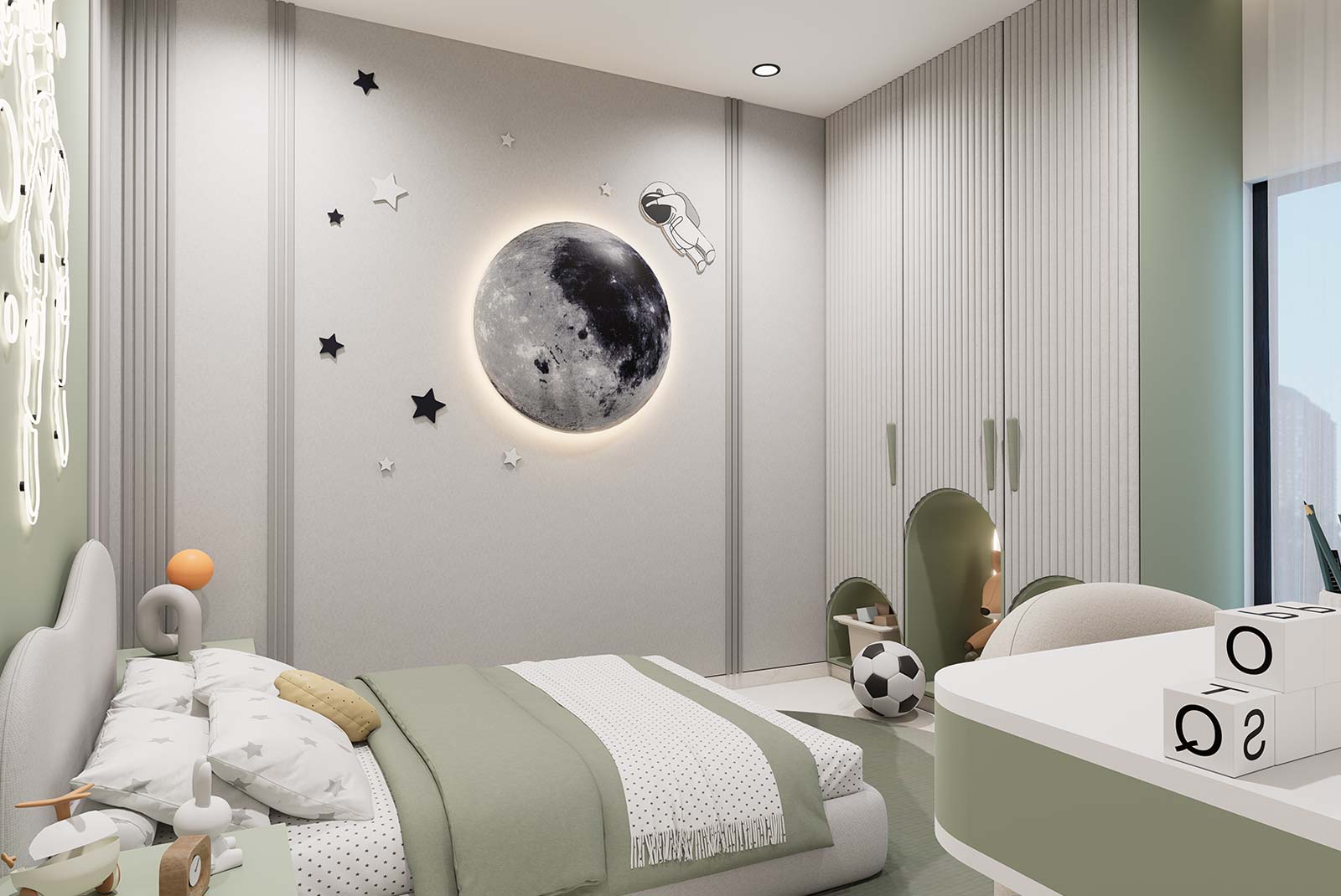 Kid's bedroom decorative wall area