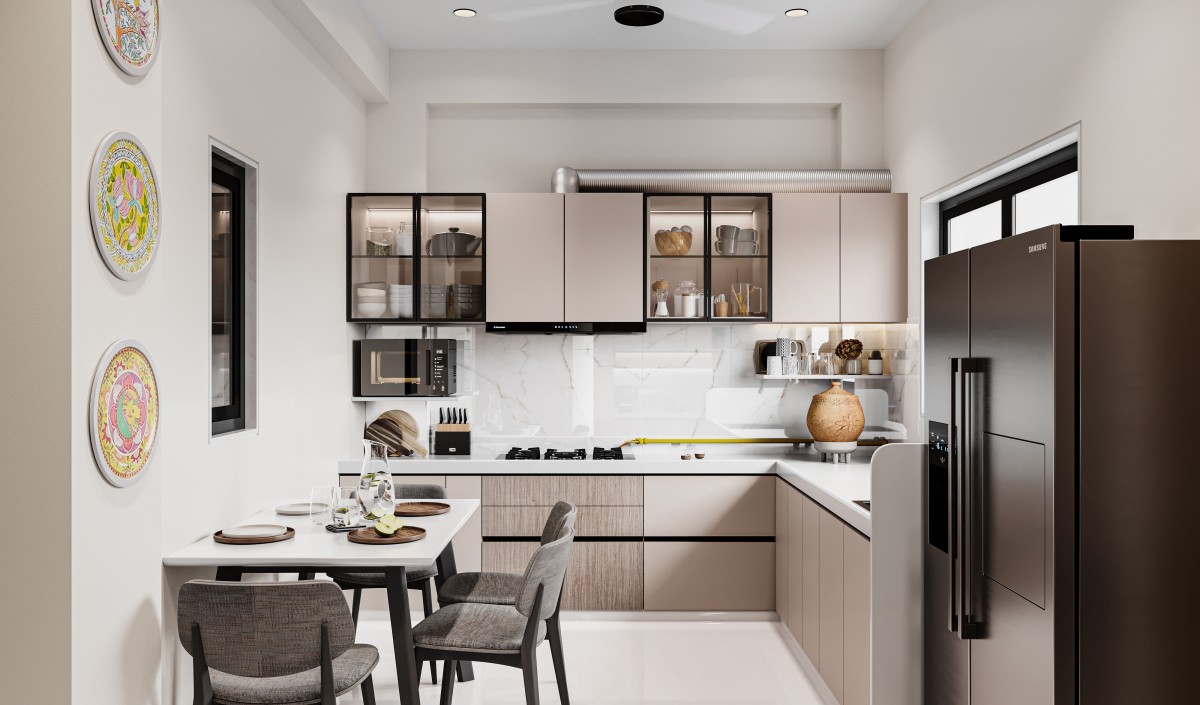 Kitchen of modern 3BHK house in ahmedabad