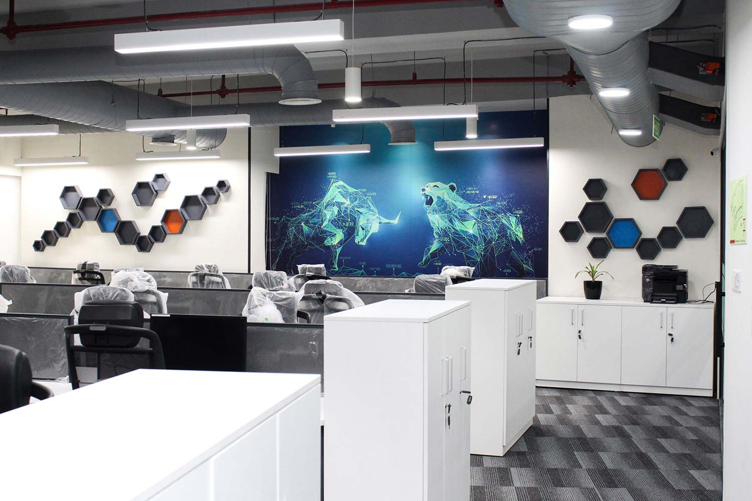 Workstation area of Graviton Research Capital Trading firm in Gift city