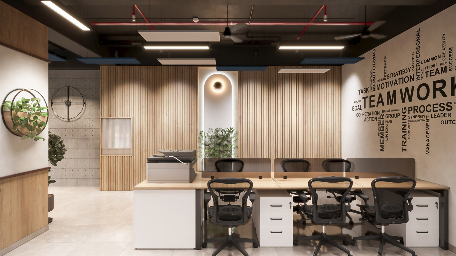 Workstation area of Anand Group Corporate House in ahmedabad