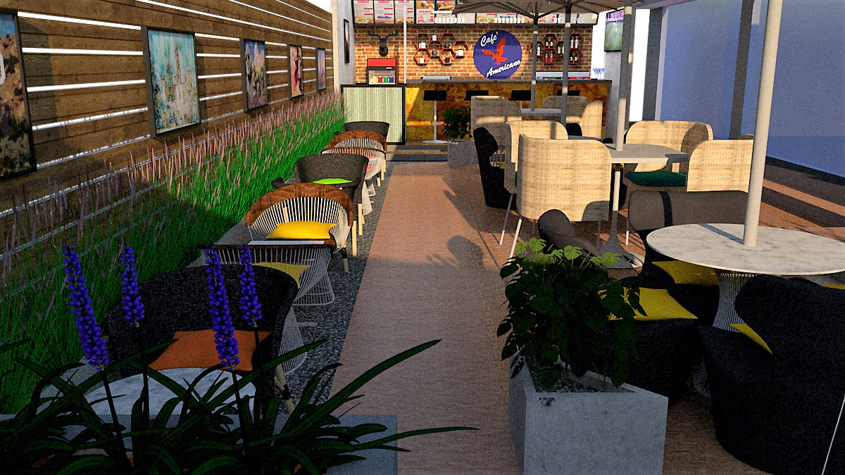 Open area 2 seater seating